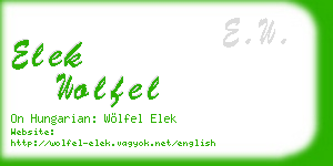 elek wolfel business card
